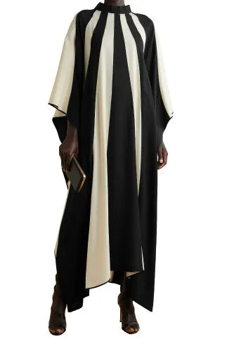 Alexa Zebra Printed Kaftan -Black